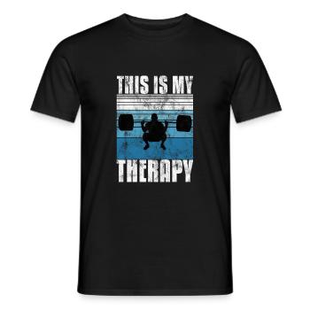 This is my therapy Bodybuilding Bodybuilder GYM - Männer T-Shirt - Schwarz - Vorne - AI Model Male 178 light (178cm)