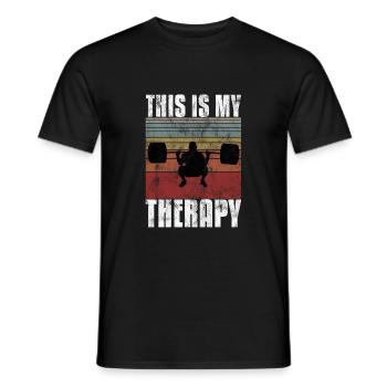 This is my therapy Bodybuilding Bodybuilder GYM - Men's T-Shirt - black - Front - AI Model Male 178 light (178cm)