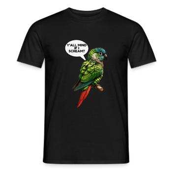 Green Cheeked Conure Meme - Men's T-Shirt - black - Front - AI Model Male 178 light (178cm)