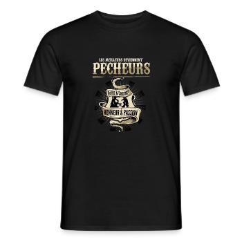Meilleurs pecheurs - T-shirt homme - noir - Devant - AI Model Male 178 light (178cm)