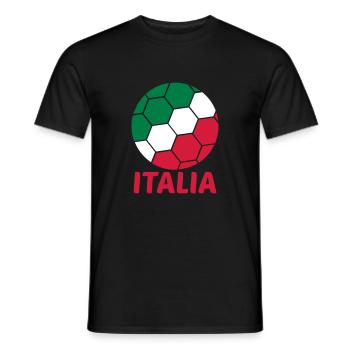Italia Ball Italy Italian Football Fan Logo - Men's T-Shirt - black - Front - AI Model Male 178 light (178cm)