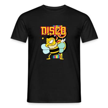 Retro Vintage Dabbing Dab Disco Party Bee Animals - Men's T-Shirt - black - Front - AI Model Male 178 light (178cm)