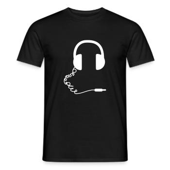 Headphones Kopfhörer Musikproduzent Ohrhörer DJ - Männer T-Shirt - Schwarz - Vorne - AI Model Male 178 light (178cm)