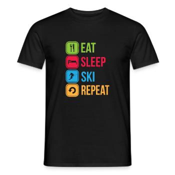 Manger sommeil Ski Répéter - T-shirt homme - noir - Devant - AI Model Male 178 light (178cm)