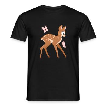 Reh aus Wald-Serie - Männer T-Shirt - Schwarz - Vorne - AI Model Male 178 light (178cm)