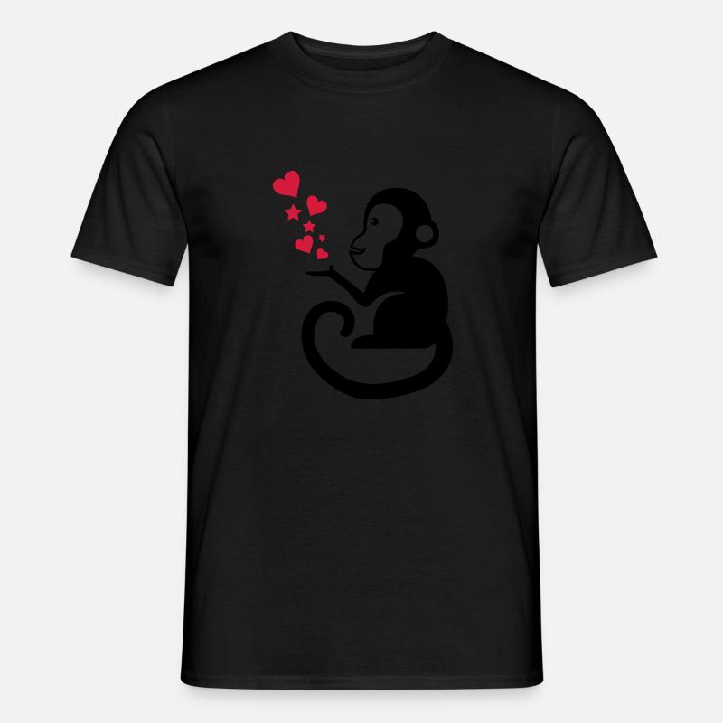 monkey_in_love_01 - Männer T-Shirt - Schwarz