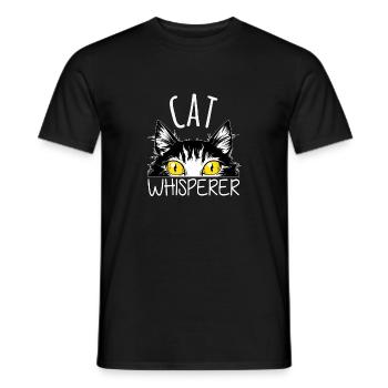 Chat chuchoteur - T-shirt homme - noir - Devant - AI Model Male 178 light (178cm)