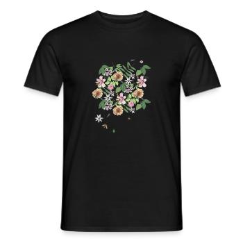 Blumen Bienen Kaefer - Männer T-Shirt - Schwarz - Vorne - AI Model Male 178 light (178cm)