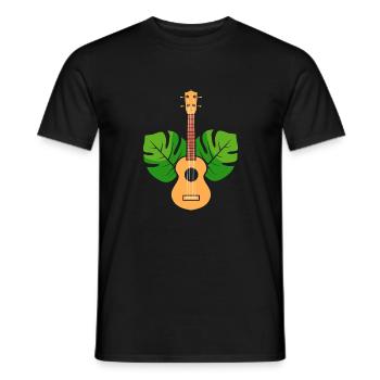 Plage et ukellele. Musiciens et randonneurs. Poison - T-shirt homme - noir - Devant - AI Model Male 178 light (178cm)