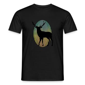 Hirsch - Männer T-Shirt - Schwarz - Vorne - AI Model Male 178 light (178cm)