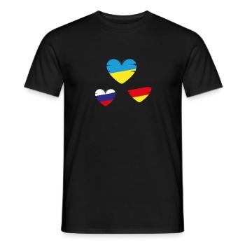 Ballon Herz Deutschland Ukraine Russland Peace - Männer T-Shirt - Schwarz - Vorne - AI Model Male 178 light (178cm)