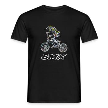 bmx race racing vtt motocross - T-shirt homme - noir - Devant - AI Model Male 178 light (178cm)