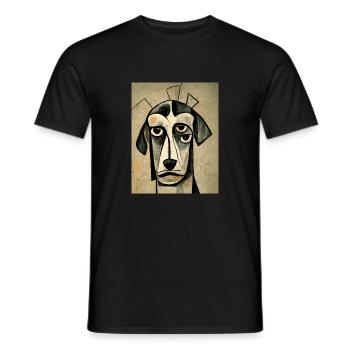 Dog abstract - Men's T-Shirt - black - Front - AI Model Male 178 light (178cm)