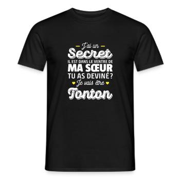 je vais être tonton / futur tonton - T-shirt homme - noir - Devant - AI Model Male 178 light (178cm)