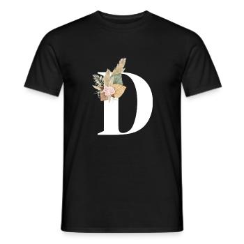 blumiger Buchstabe D - Männer T-Shirt - Schwarz - Vorne - AI Model Male 178 light (178cm)