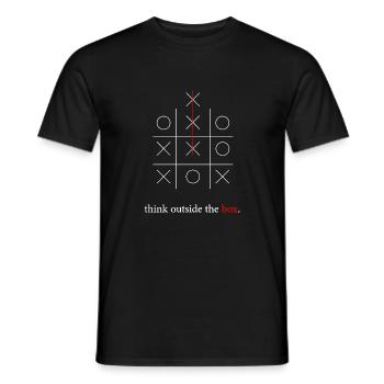 think outside the box - Men's T-Shirt - black - Front - AI Model Male 178 light (178cm)