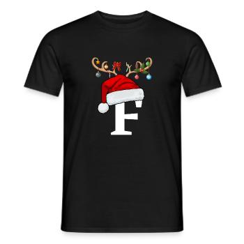 Buchstabe F Weihnachtsmütze - Männer T-Shirt - Schwarz - Vorne - AI Model Male 178 light (178cm)