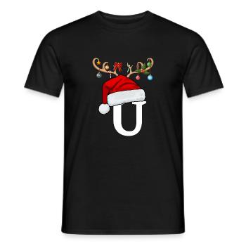 Brief U Weihnachtsmütze - Männer T-Shirt - Schwarz - Vorne - AI Model Male 178 light (178cm)