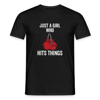 Just a Girl Who Hits Things - Men's T-Shirt - black - Front - AI Model Male 178 light (178cm)
