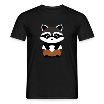 Waschbären süßer Cartoon Waschbär 12 - Männer T-Shirt - Schwarz - Vorne - AI Model Male 178 light (178cm)