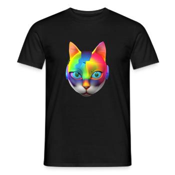 digital cat - Männer T-Shirt - Schwarz - Vorne - AI Model Male 178 light (178cm)