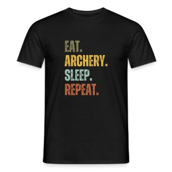 EAT ARCHERY SLEEP REPEAT - Men's T-Shirt - black - Front - AI Model Male 178 light (178cm)