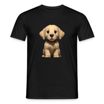 Puppy Golden Retriever Dogs Dog Owners - Men's T-Shirt - black - Front - AI Model Male 178 light (178cm)
