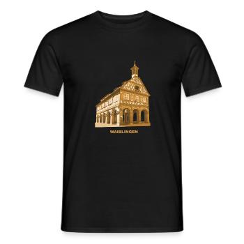 Hôtel de ville de Waiblingen - T-shirt homme - noir - Devant - AI Model Male 178 light (178cm)