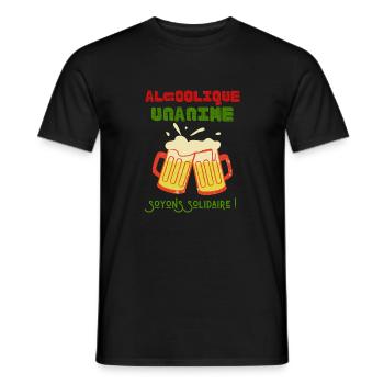 Alcoolique Unanime - T-shirt homme - noir - Devant - AI Model Male 178 light (178cm)