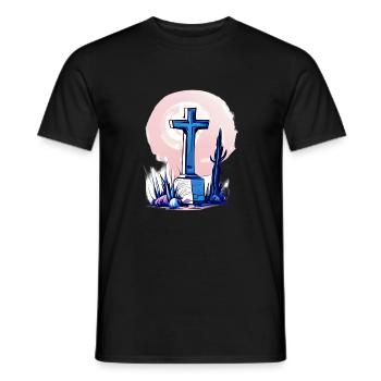 Kreuz auf einem Grab - Männer T-Shirt - Schwarz - Vorne - AI Model Male 178 light (178cm)