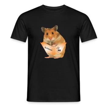 hamster schlauer fuchs buch - Männer T-Shirt - Schwarz - Vorne - AI Model Male 178 light (178cm)