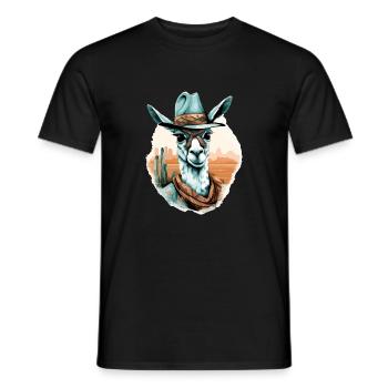 Noki the Lama - Men's T-Shirt - black - Front - AI Model Male 178 light (178cm)