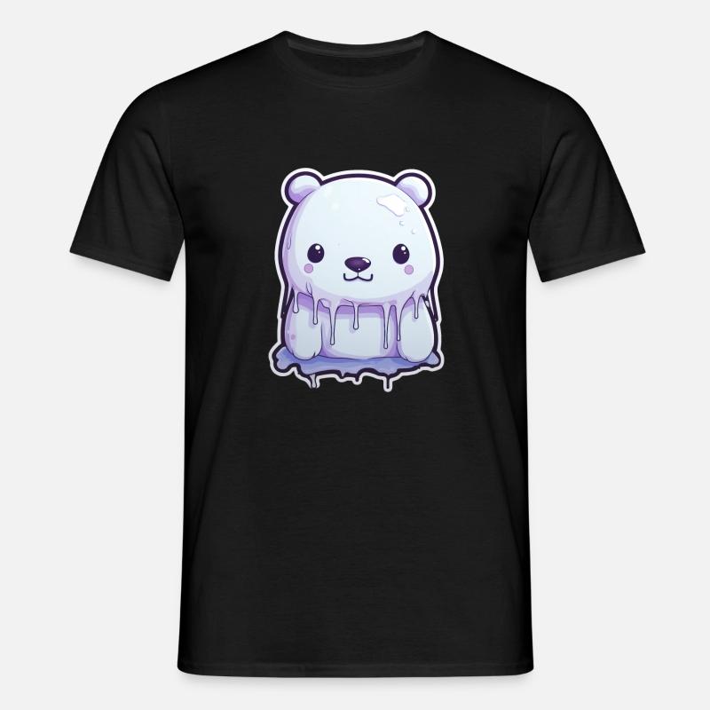 Süßer Eisbär Eis - Männer T-Shirt - Schwarz