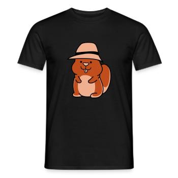 Hamster Funny - Men's T-Shirt - black - Front - AI Model Male 178 light (178cm)