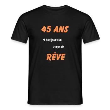 45 ans et toujours un corps de rêve - T-shirt homme - noir - Devant - AI Model Male 178 light (178cm)