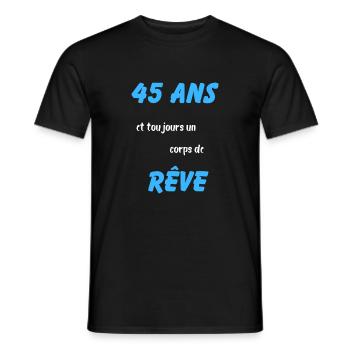 45 ans et toujours un corps de rêve - T-shirt homme - noir - Devant - AI Model Male 178 light (178cm)