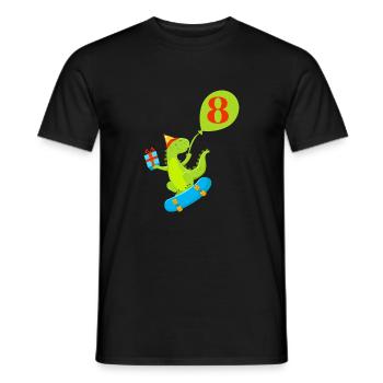 8. Geburtstag Niedlicher Dinosaurier - Männer T-Shirt - Schwarz - Vorne - AI Model Male 178 light (178cm)