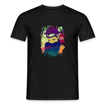 Mode Mignon Style Rétro Tendance des années 90 Drôle Vogue - T-shirt homme - noir - Devant - AI Model Male 178 light (178cm)