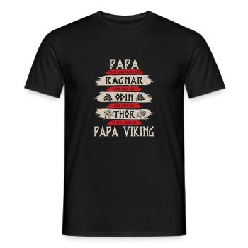 Papa Viking - Mythologie celtique des Vikings - T-shirt homme - noir - Devant - AI Model Male 178 light (178cm)