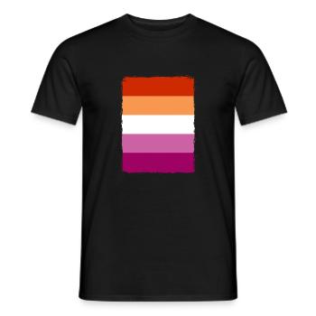 lesbian flag Lez flag Hochformat lgbtq lesbisch - Männer T-Shirt - Schwarz - Vorne - AI Model Male 178 light (178cm)