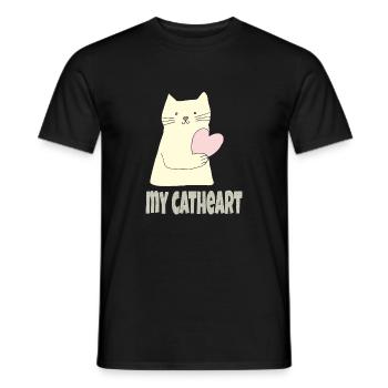 Mon cœur de chat - T-shirt homme - noir - Devant - AI Model Male 178 light (178cm)