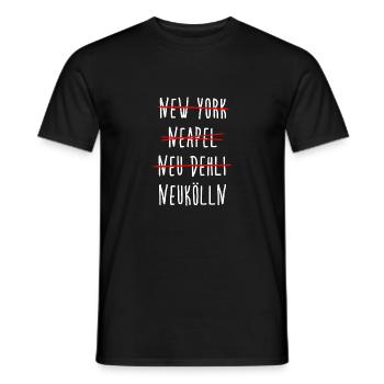 Neukölln Berlin Streichliste - Männer T-Shirt - Schwarz - Vorne - AI Model Male 178 light (178cm)