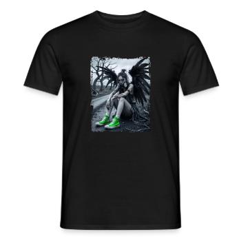 Gefallener Engel mit Gasmaske - Männer T-Shirt - Schwarz - Vorne - AI Model Male 178 light (178cm)