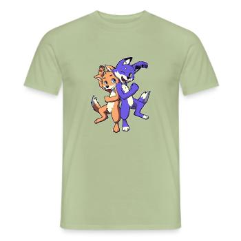 Poilu heureux - T-shirt homme - vert sauge - Devant - AI Model Male 178 light (178cm)