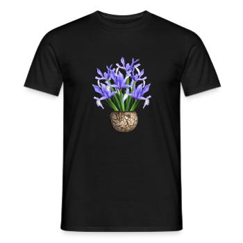 flowers lilies tulips orchids sunflower dahlia ger - Männer T-Shirt - Schwarz - Vorne - AI Model Male 178 light (178cm)