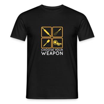 Drôle Faire cuire la cuisine chemise choisir une arme - T-shirt homme - noir - Devant - AI Model Male 178 light (178cm)