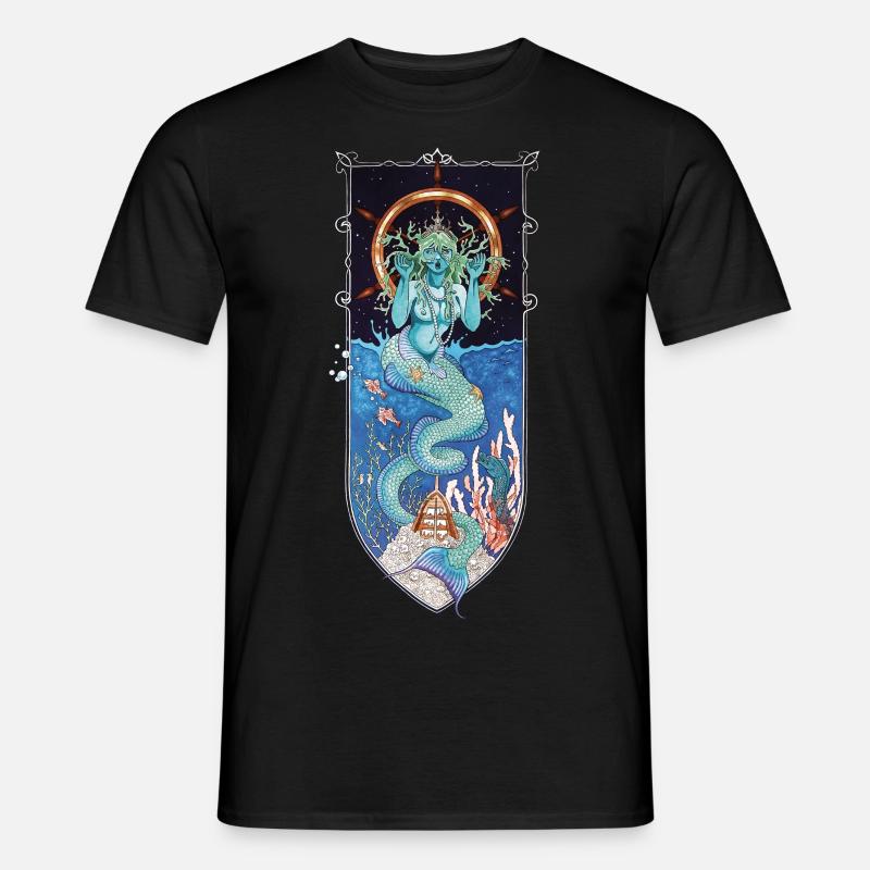 Wasser Mädchen - Männer T-Shirt - Schwarz