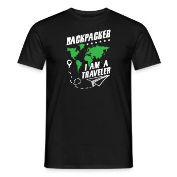 I Am A Traveler - Männer T-Shirt - Schwarz - Vorne - AI Model Male 178 light (178cm)
