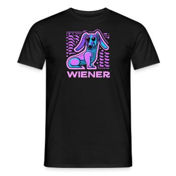 Synthwave Chien Viennois Chiot - T-shirt homme - noir - Devant - AI Model Male 178 light (178cm)