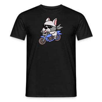 Pit Bull Dog Biker Dog Gift Retro - Men's T-Shirt - black - Front - AI Model Male 178 light (178cm)